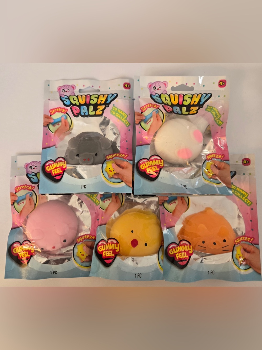 Squishy Palz Gummy Feel – 5 Pack Bundle